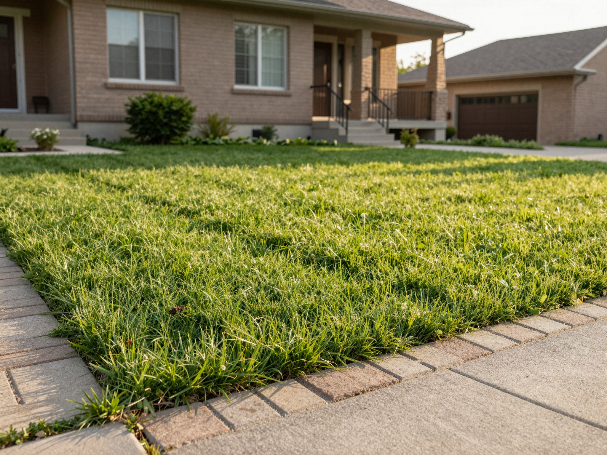 Freshly cut lawn with clean edge